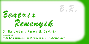 beatrix remenyik business card